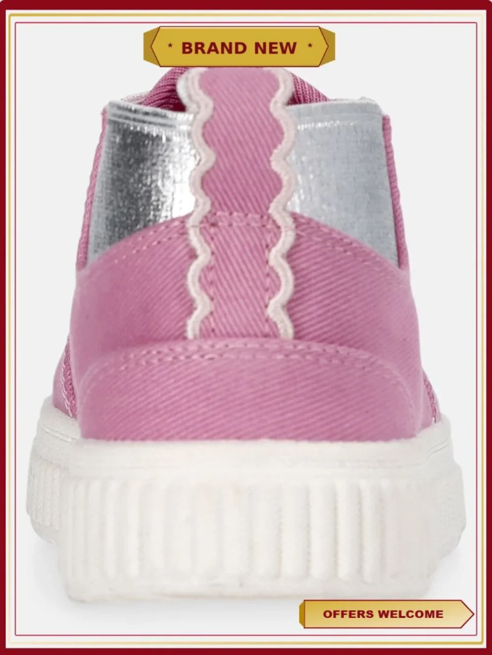 Girls Mid Top Sneakers Elastic Lace Casual Athletic Shoes
